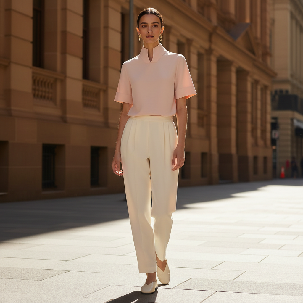 Stand Collar Blouse | Minimalist Structured Women's Top