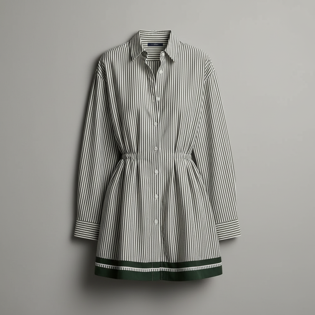 Blue Striped Cotton Mini Dress | Women's Dress