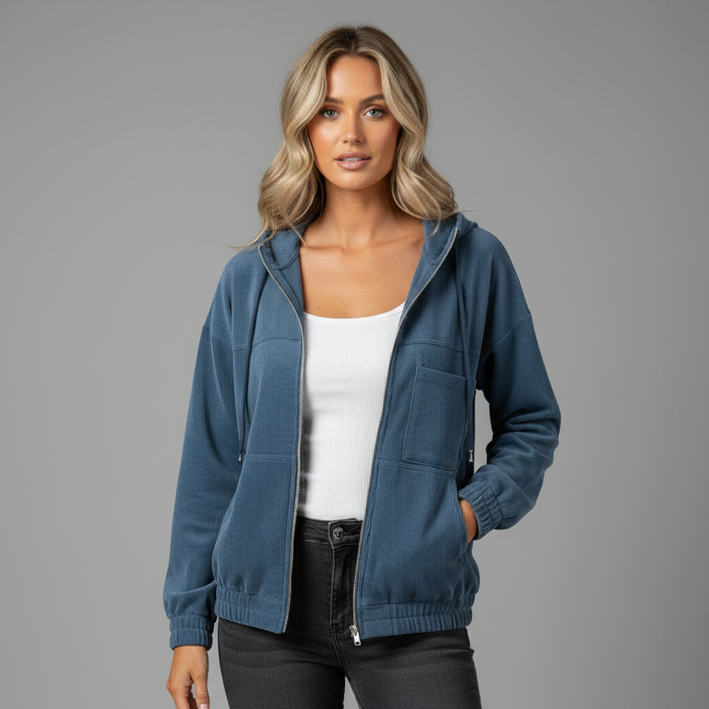 Casual Hooded Jacket with Zip for Men and Women