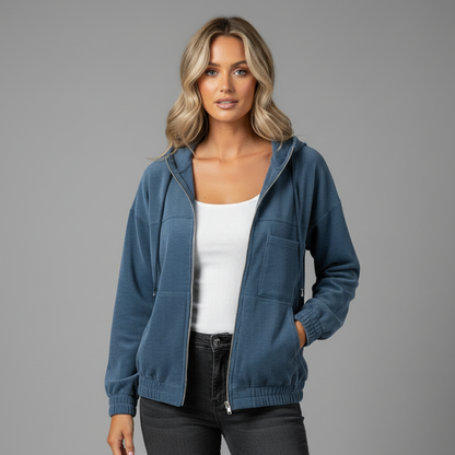 Casual Hooded Jacket with Zip for Men and Women