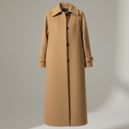 Elegant Long Wool Trench Coat | Women's Winter Outerwear