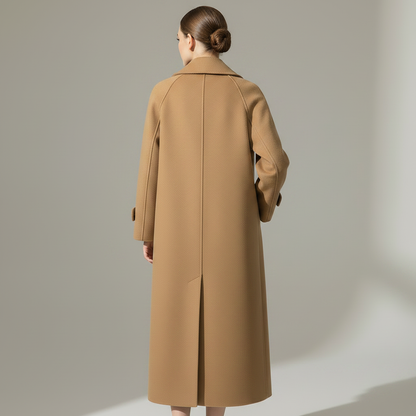 Elegant Long Wool Trench Coat | Women's Winter Outerwear