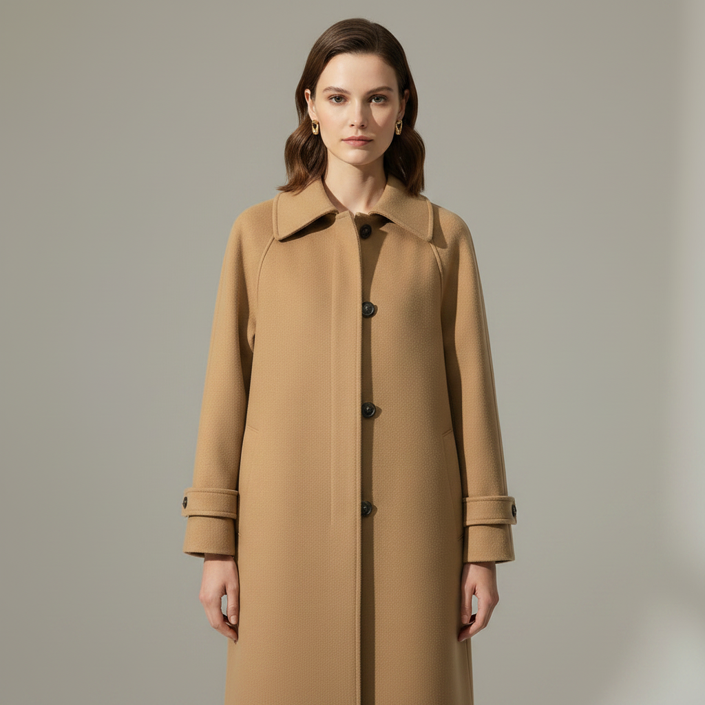 Elegant Long Wool Trench Coat | Women's Winter Outerwear