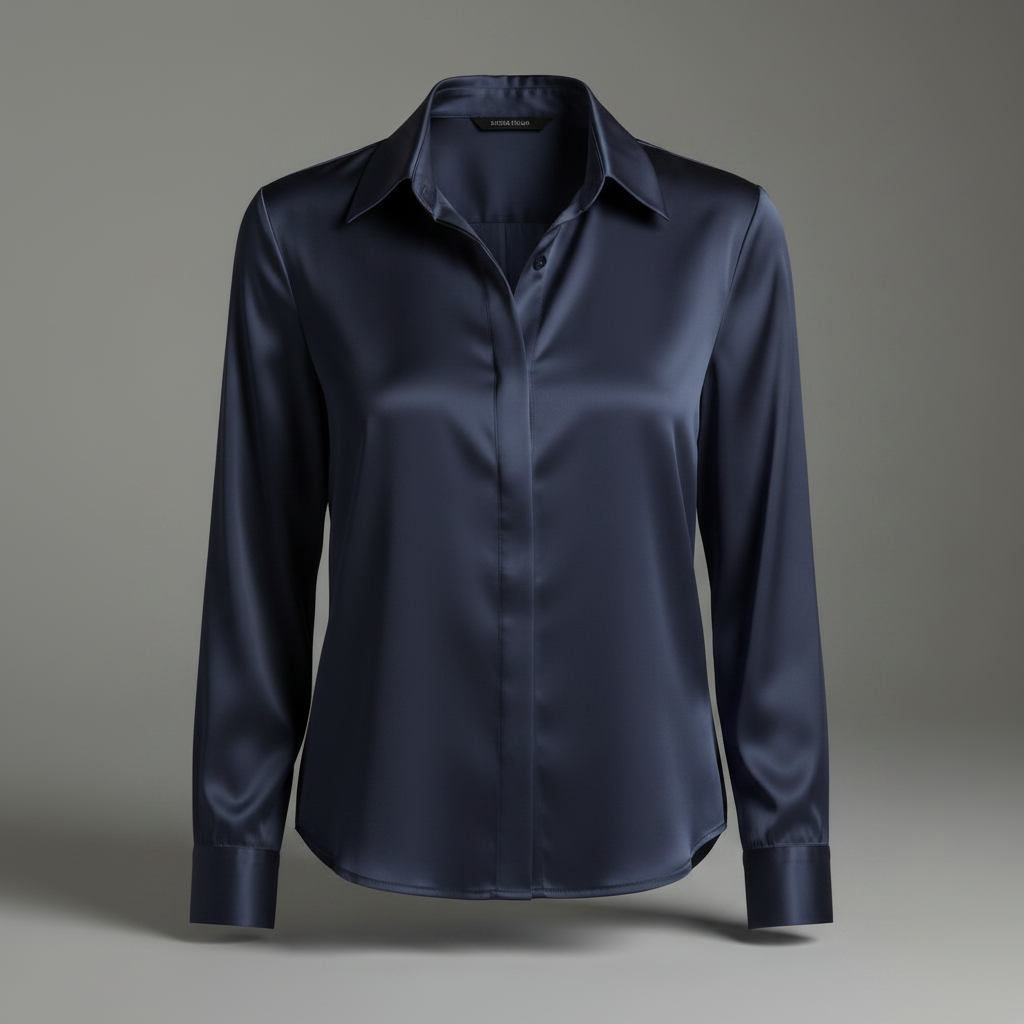 Elegant White Satin Blouse | Plus Size Tops for Women