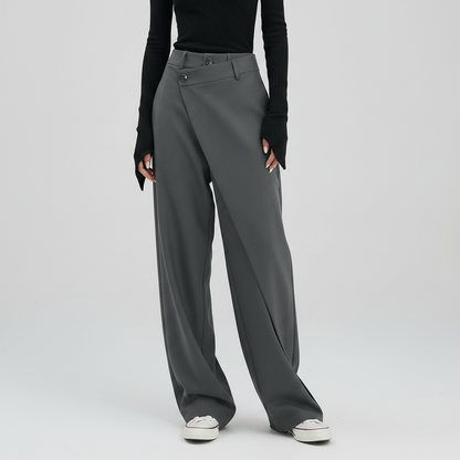 Emma | Women's Baggy Low Rise Jeans with Asymmetrical Waistband
