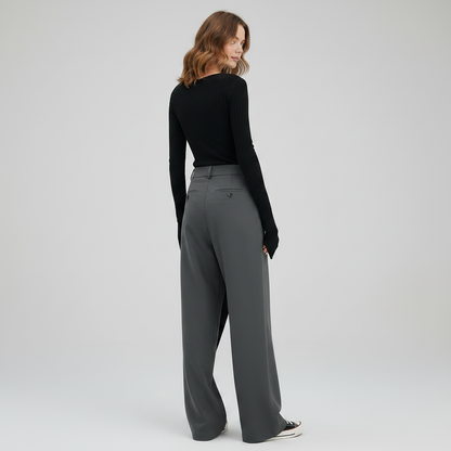 Emma | Women's Baggy Low Rise Jeans with Asymmetrical Waistband