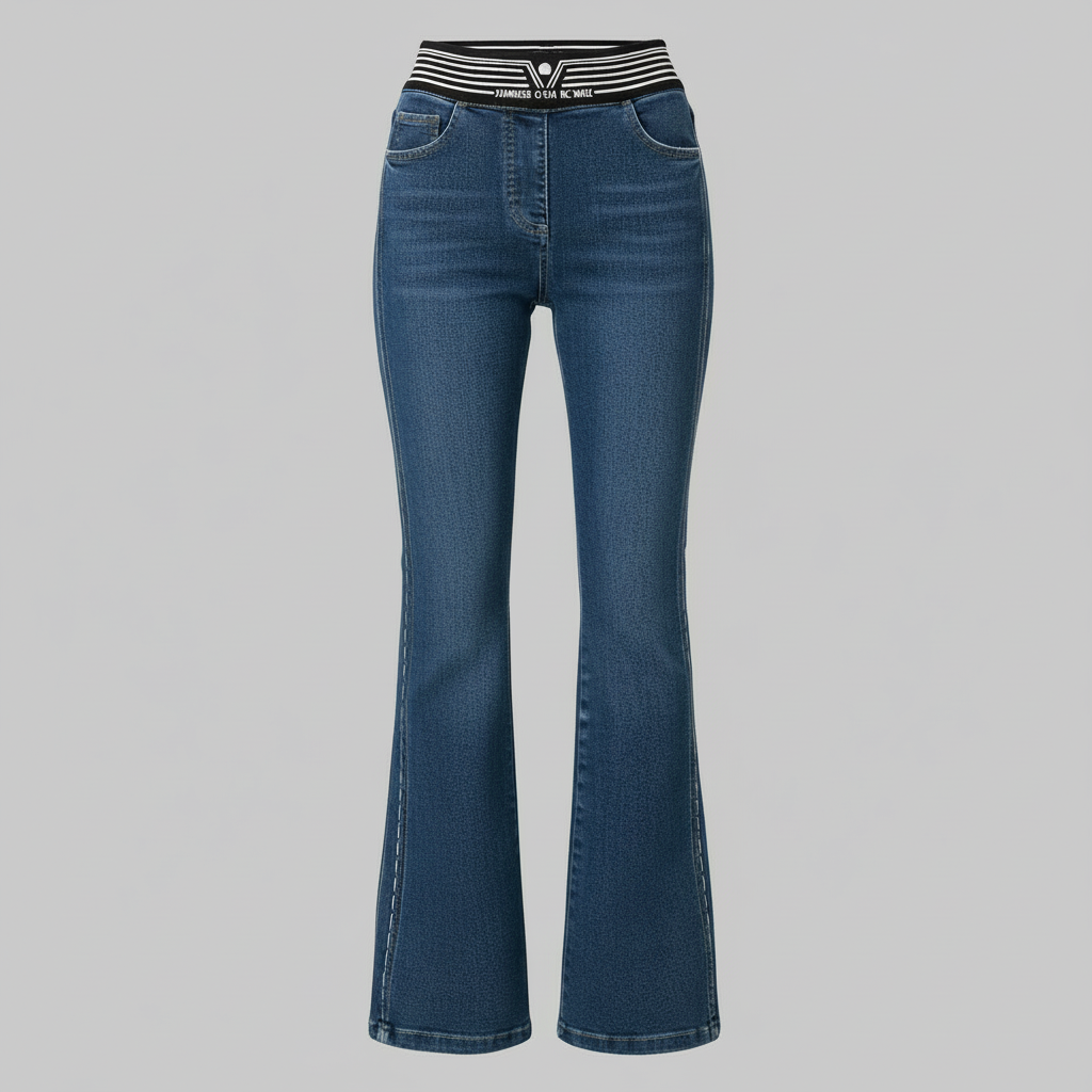 High-Waisted Slim Fit Flared Women's Jeans | Stylish Denim Pants