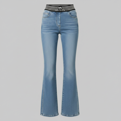 High-Waisted Slim Fit Flared Women's Jeans | Stylish Denim Pants