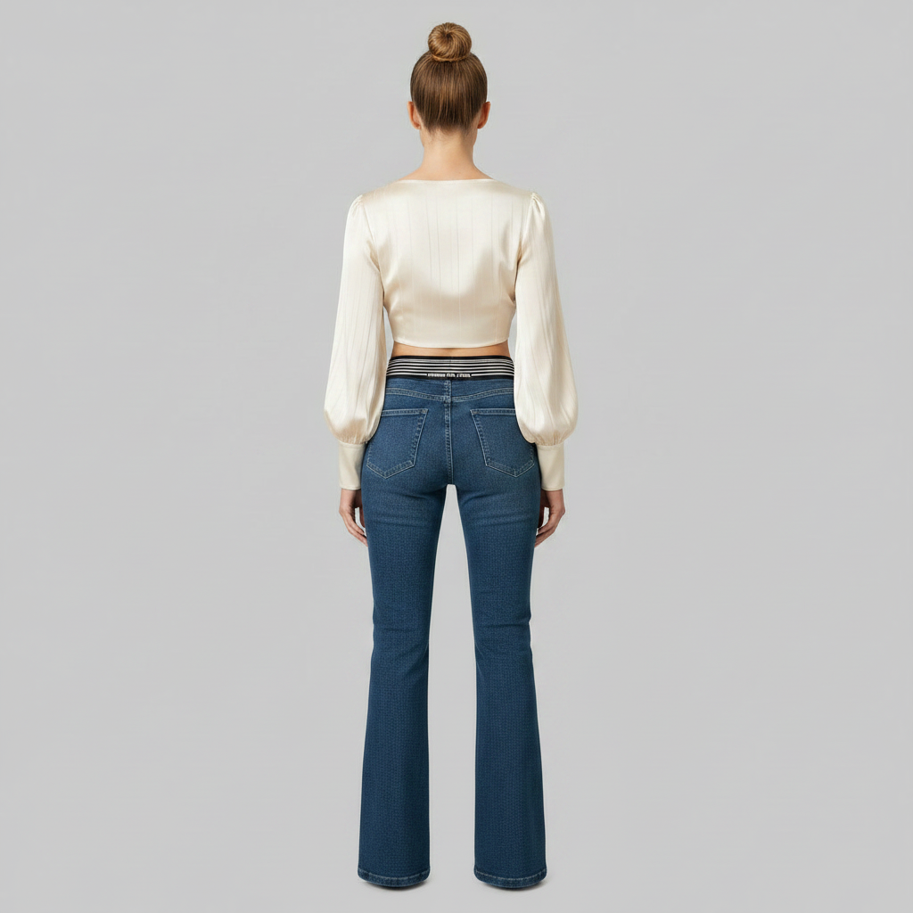 High-Waisted Slim Fit Flared Women's Jeans | Stylish Denim Pants