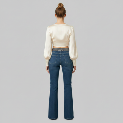 High-Waisted Slim Fit Flared Women's Jeans | Stylish Denim Pants