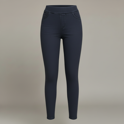 High Waisted Jeggings | Women's Stretch Denim Look Trousers