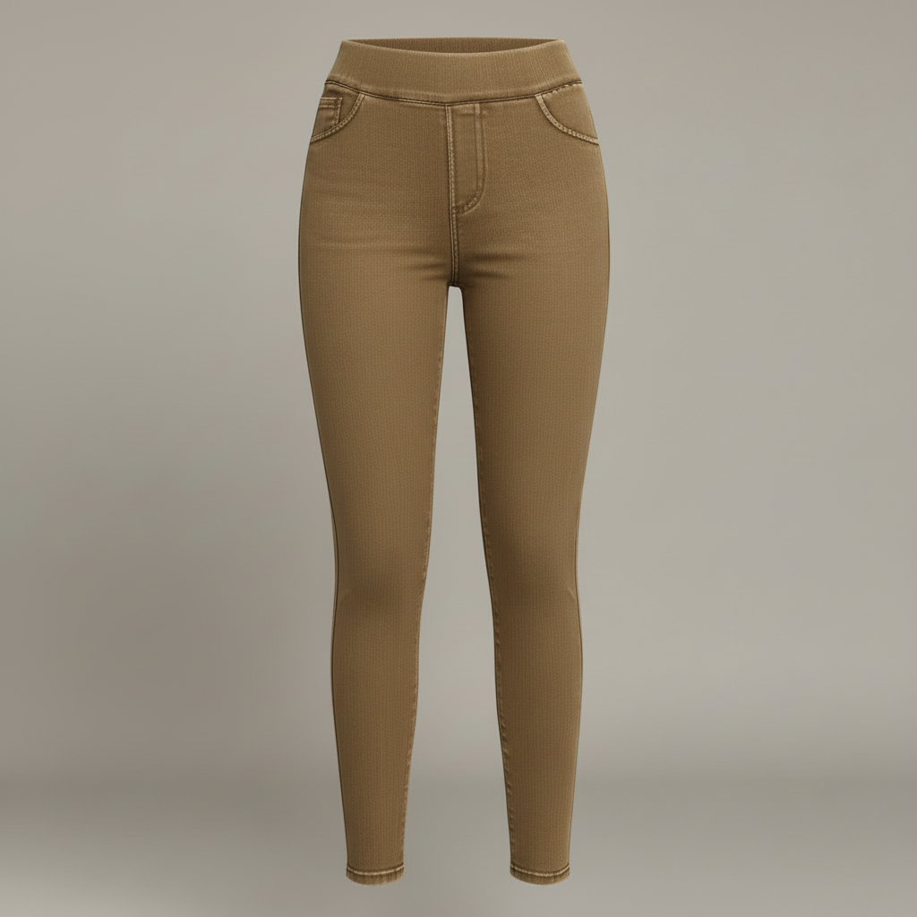 High Waisted Jeggings | Women's Stretch Denim Look Trousers