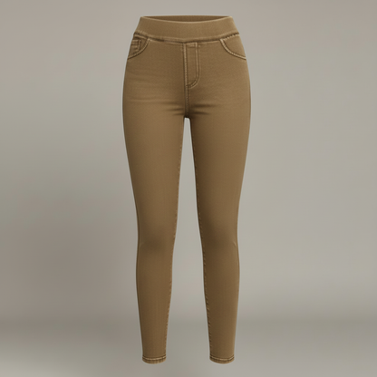 High Waisted Jeggings | Women's Stretch Denim Look Trousers