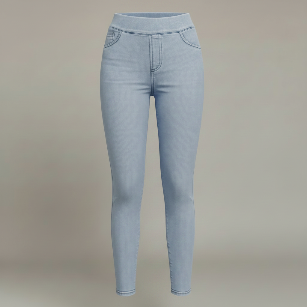 High Waisted Jeggings | Women's Stretch Denim Look Trousers