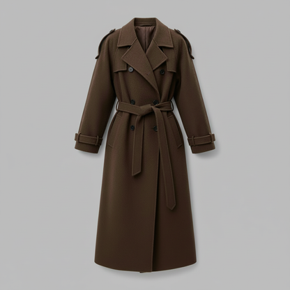 Maxi Wool Coat With Waist Belt | Women's Winter Outerwear