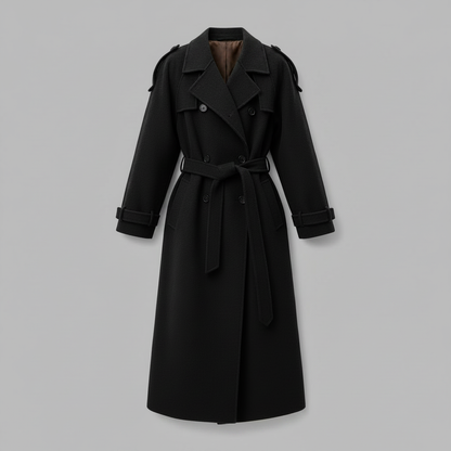 Maxi Wool Coat With Waist Belt | Women's Winter Outerwear