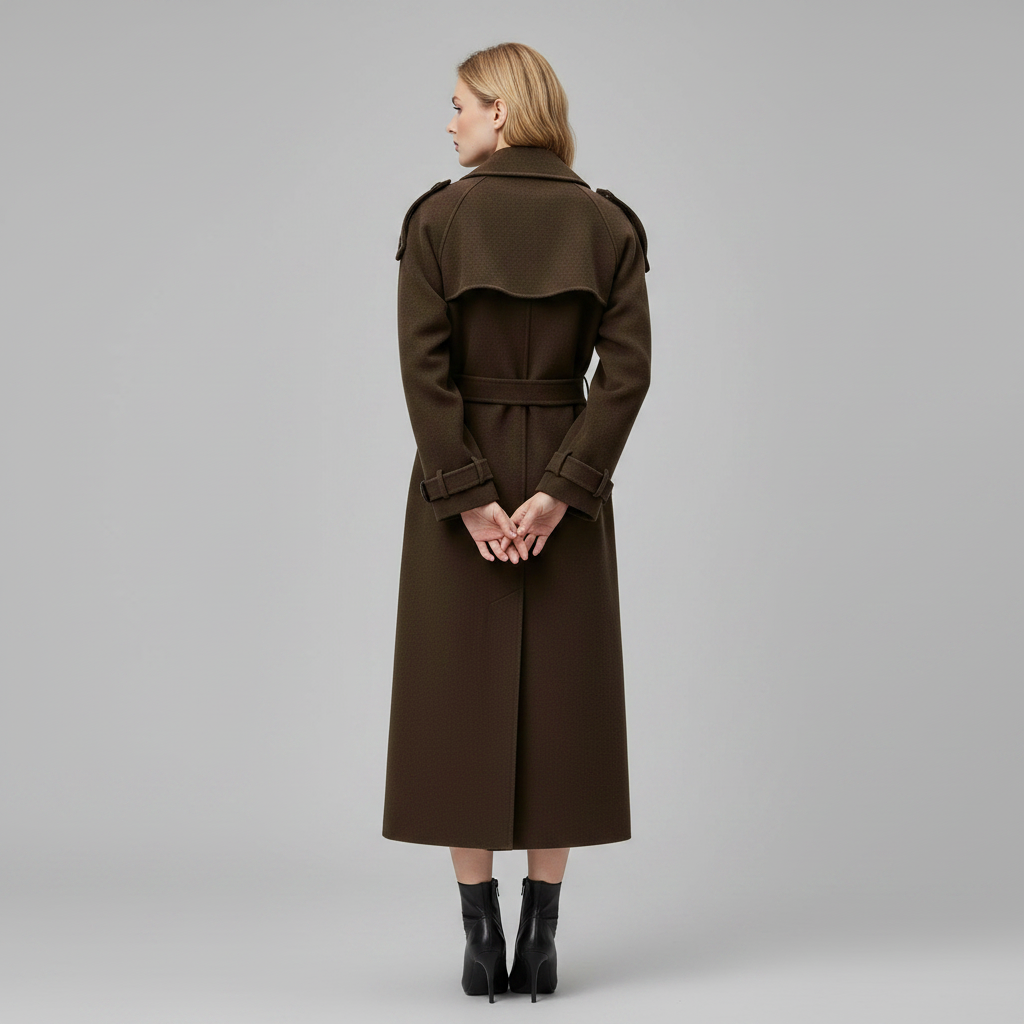 Maxi Wool Coat With Waist Belt | Women's Winter Outerwear