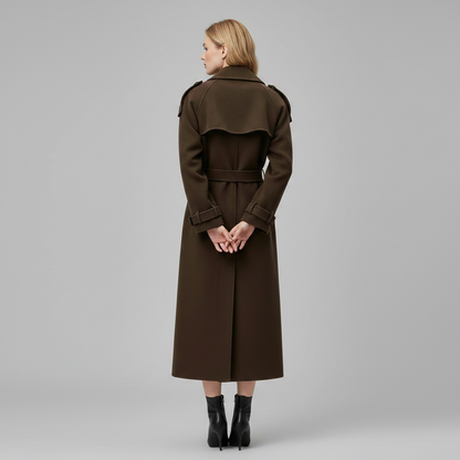 Maxi Wool Coat With Waist Belt | Women's Winter Outerwear
