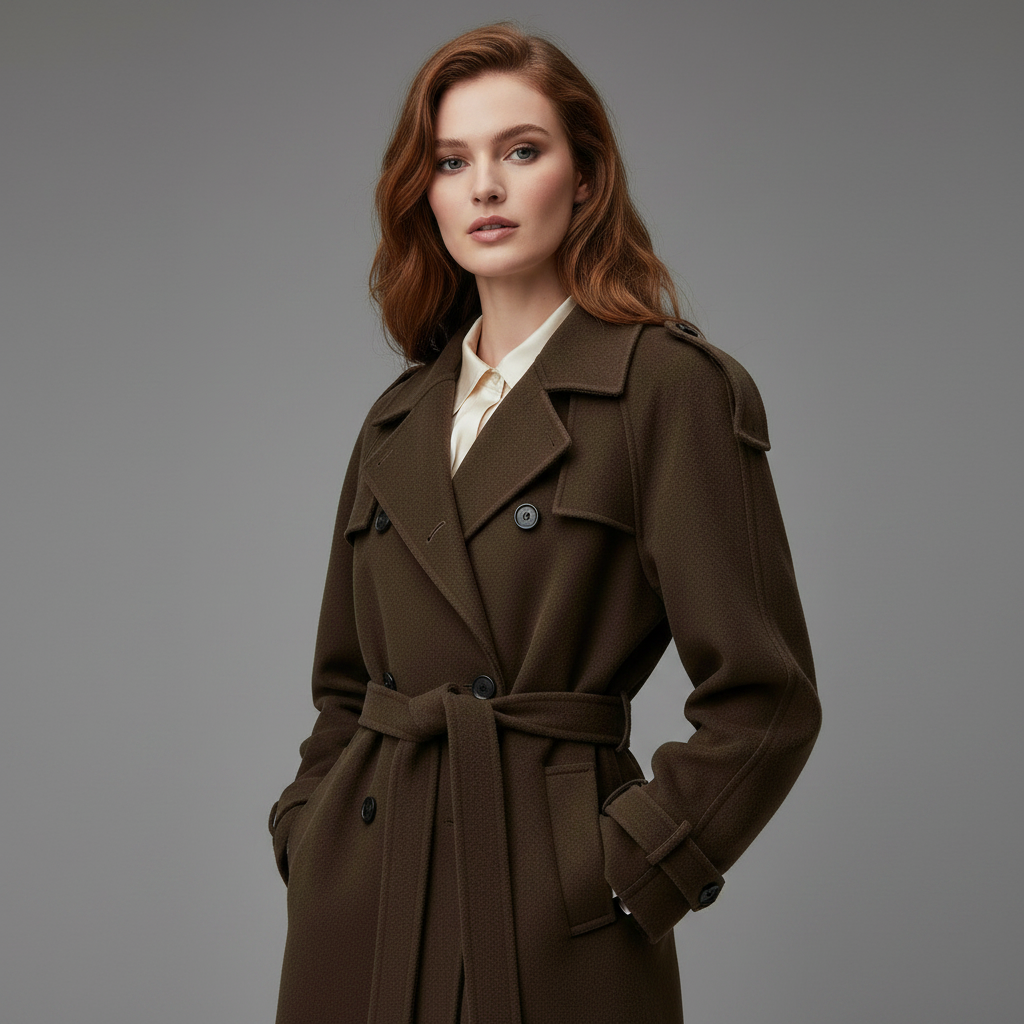 Maxi Wool Coat With Waist Belt | Women's Winter Outerwear
