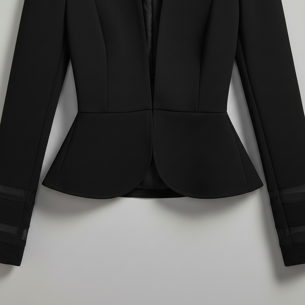 Peplum Women's Blazer | Slim Fit White Blazer with Structured Shoulders