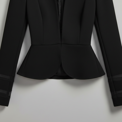 Peplum Women's Blazer | Slim Fit White Blazer with Structured Shoulders