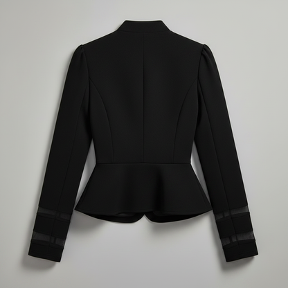Peplum Women's Blazer | Slim Fit White Blazer with Structured Shoulders