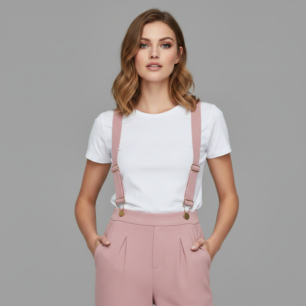 Pink Corduroy Overalls | Women's Casual Jumpsuit