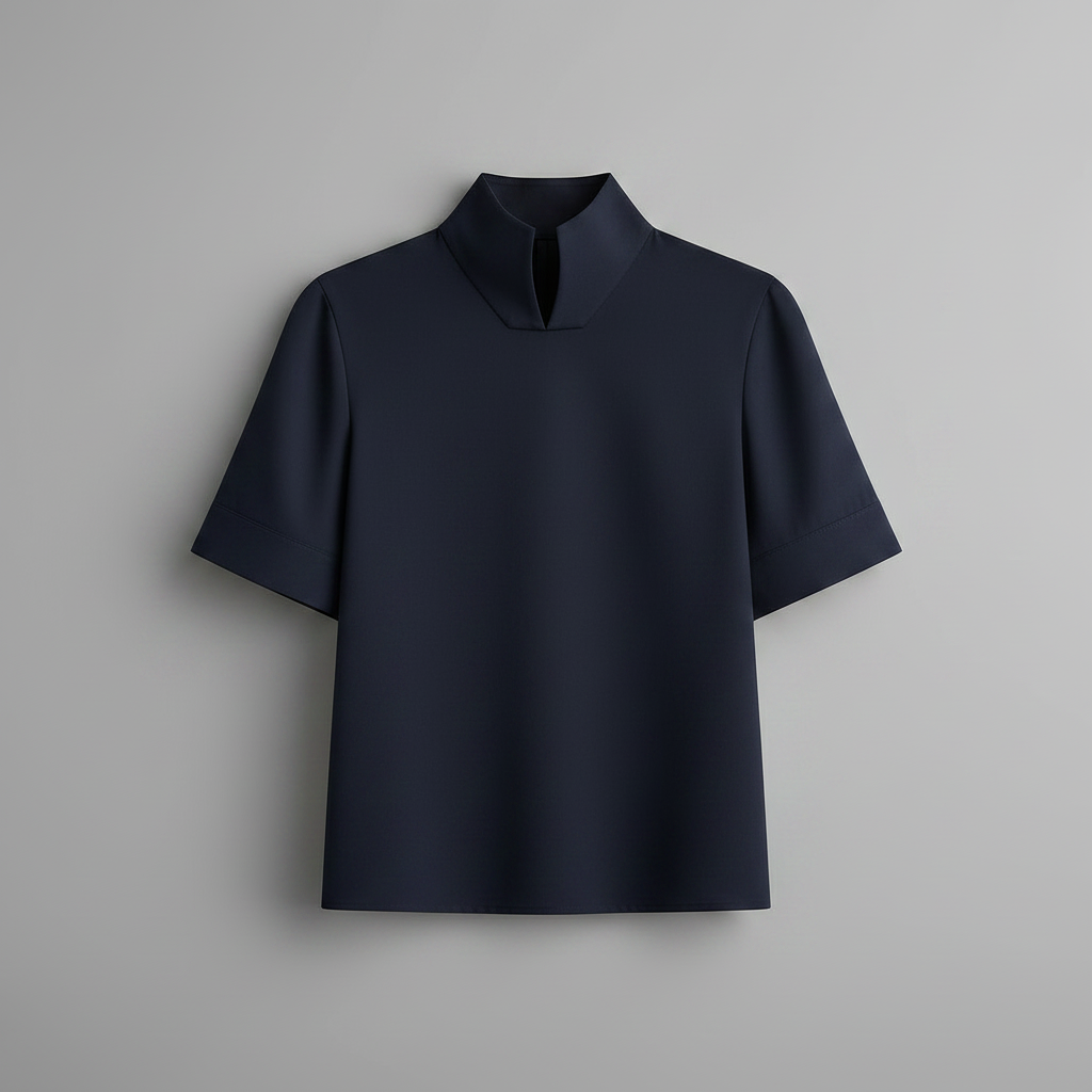 Stand Collar Blouse | Minimalist Structured Women's Top
