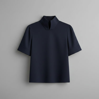 Stand Collar Blouse | Minimalist Structured Women's Top