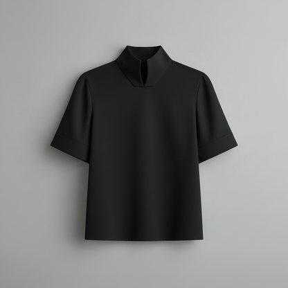 Stand Collar Blouse | Minimalist Structured Women's Top