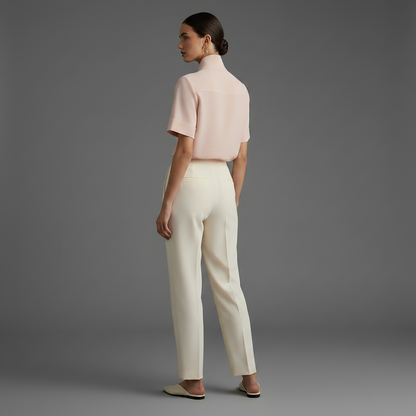 Stand Collar Blouse | Minimalist Structured Women's Top