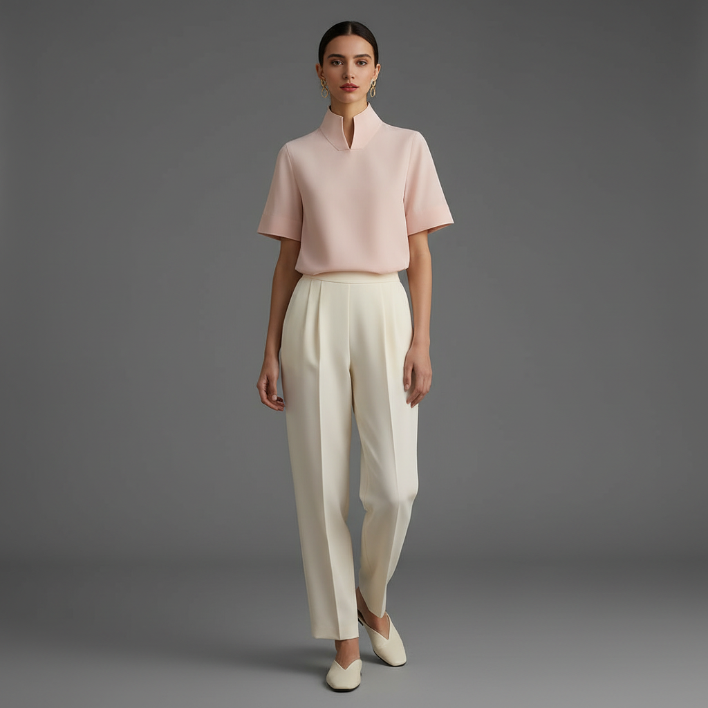 Stand Collar Blouse | Minimalist Structured Women's Top