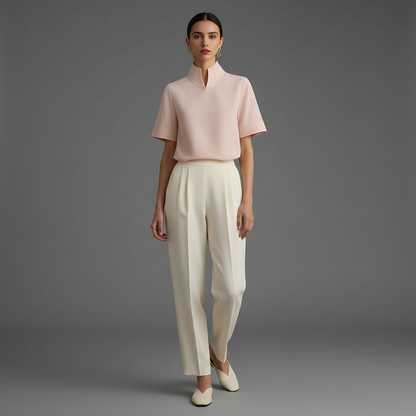 Stand Collar Blouse | Minimalist Structured Women's Top