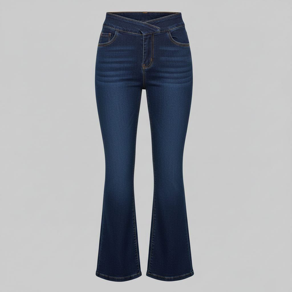 High Waist Flare Jeans | Women's Black Stretch Denim