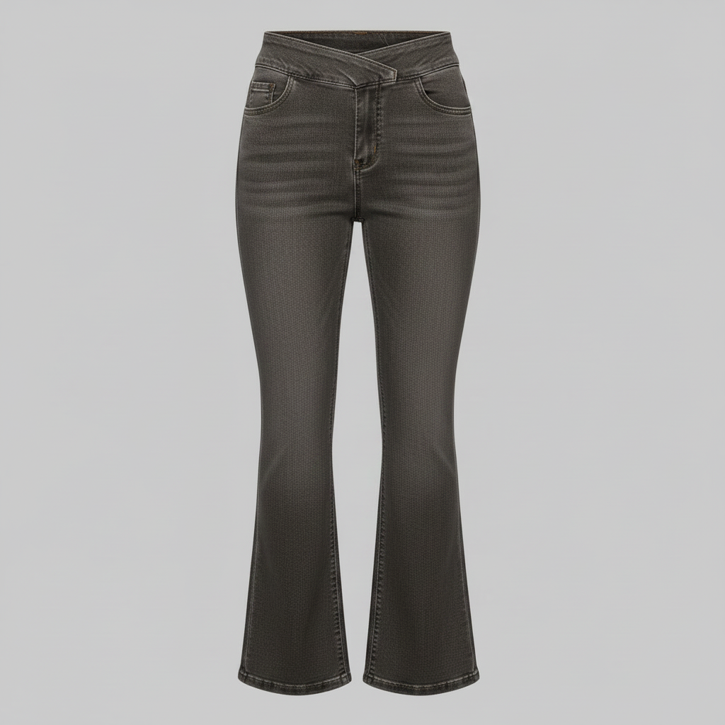 High Waist Flare Jeans | Women's Black Stretch Denim