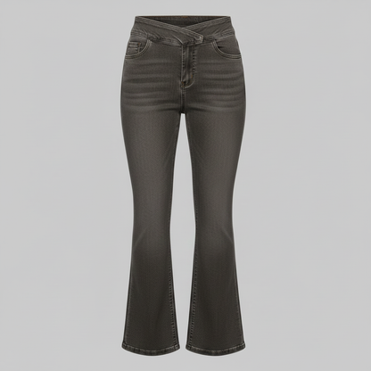 High Waist Flare Jeans | Women's Black Stretch Denim
