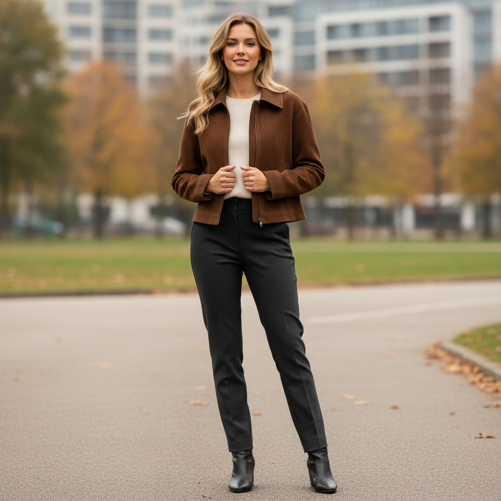 Women's Suede Zipper Pocket Short Jacket | Women's Jacket