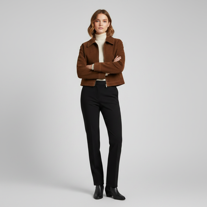 Women's Suede Zipper Pocket Short Jacket | Women's Jacket
